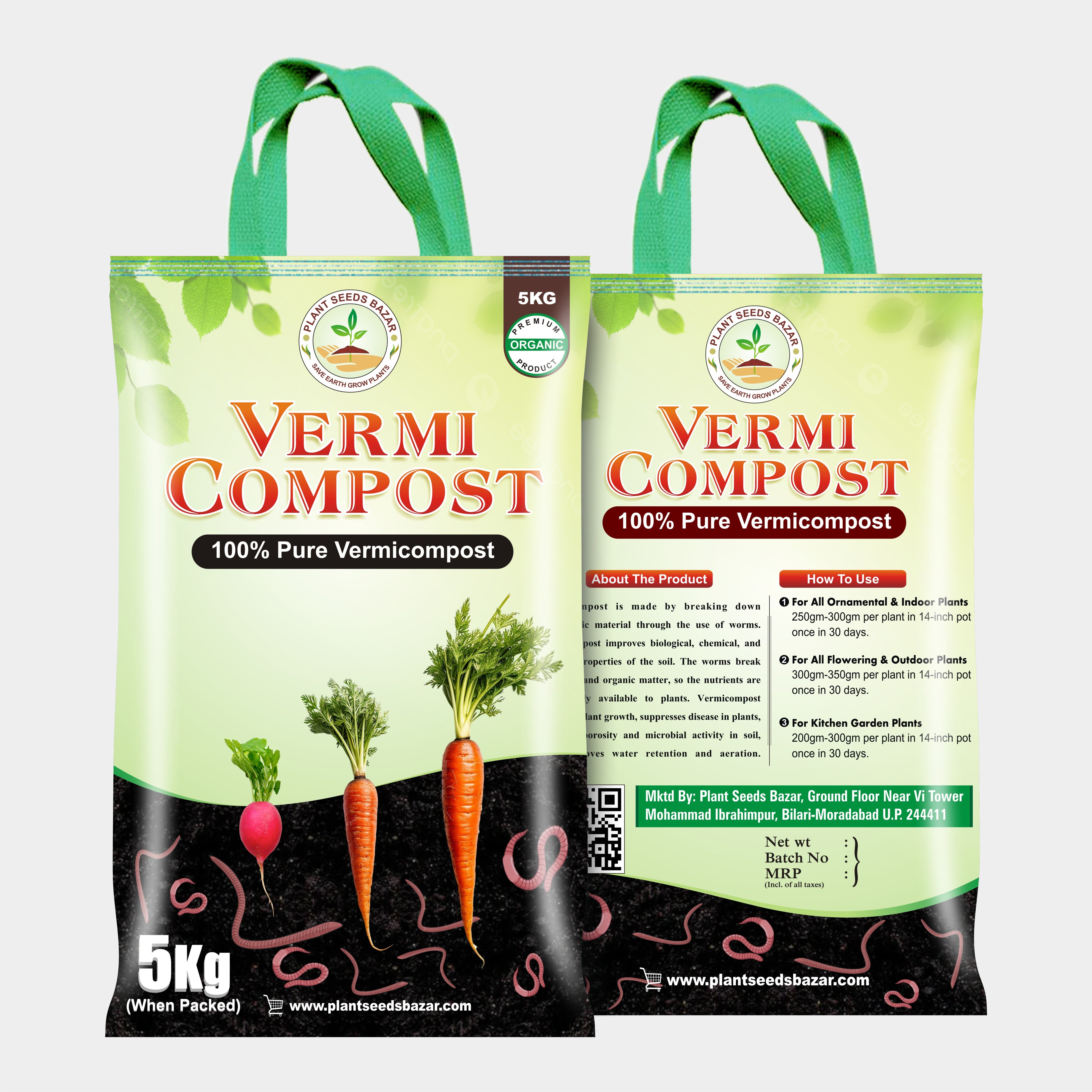 Organic Vermicompost Fertilizer Manure For Plants