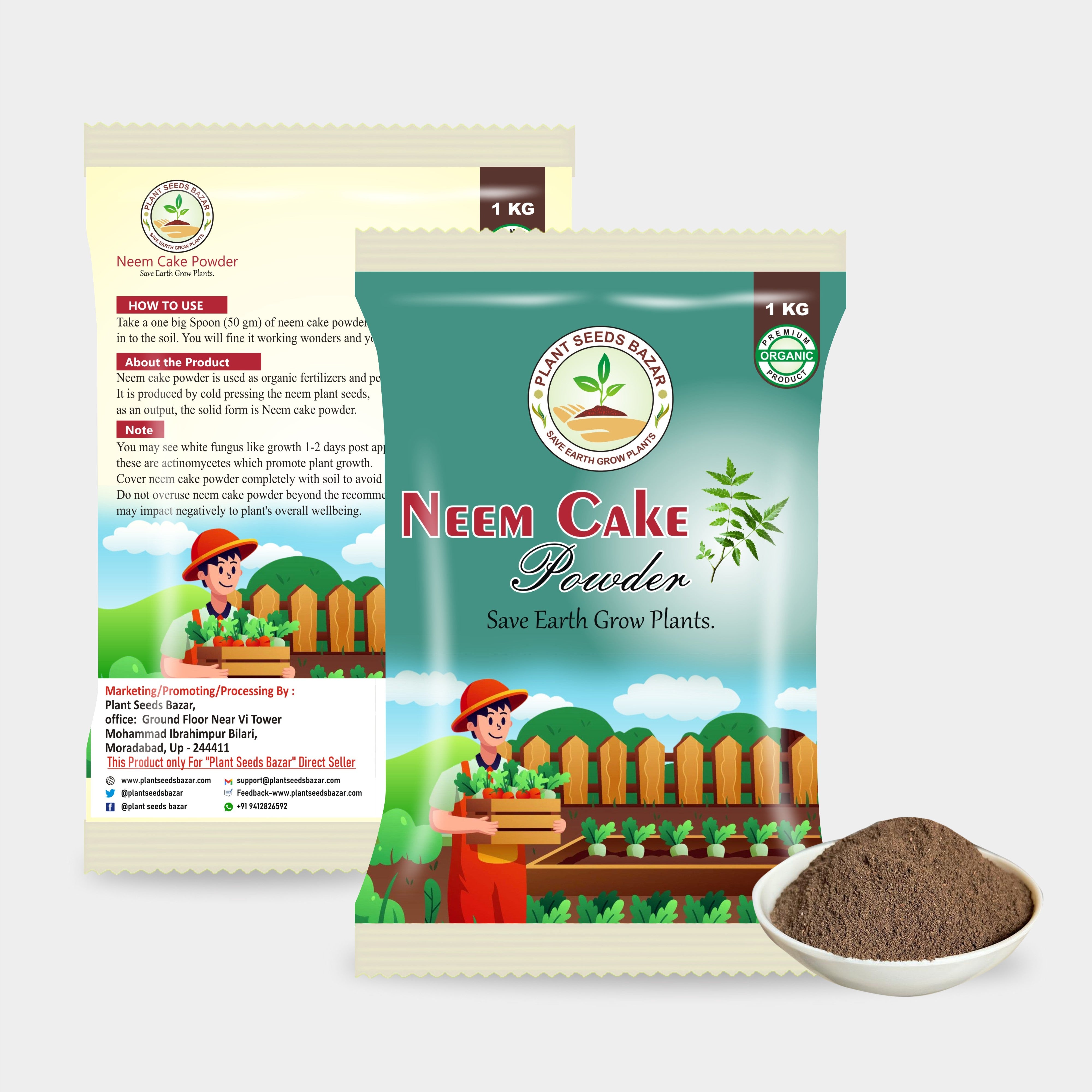 Neem Cake Powder Fertilizer for Plants - 1KG